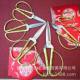 Kang Jielong Household Scissors Wholesale Strong Scissors Wedding Supplies Opening Ribbon Cutting Alloy Golden Dragon and Phoenix Scissors