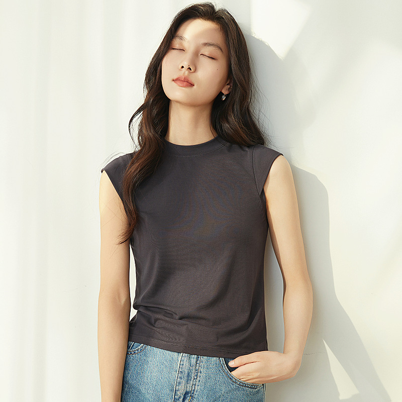 Yucker Women's Solid Color Half-High Neck Small Flying Sleeve Short-Sleeved T-Shirt for Autumn 2024 Thin Inner Wearing Outer Wearing Base-Layer Shirt Top Yucker Women's Solid Color Half-High Neck Small Flying Sleeve Short-Sleeved T-Shirt for Autumn 2024 Thin Inner Wearing Outer Wearing Base-Layer Shirt Top