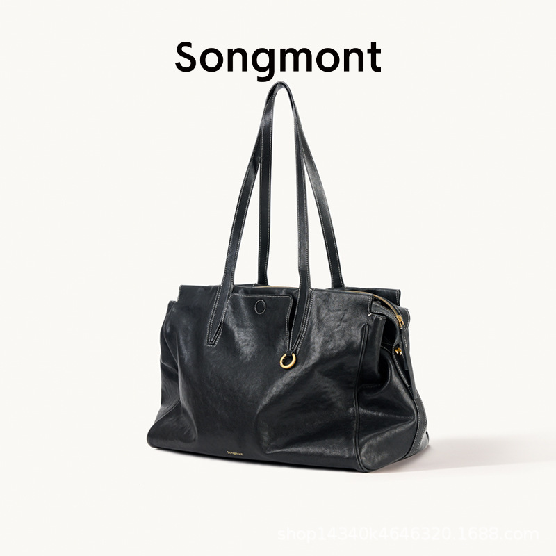 Songmont 山下裕松トレースシリーズ オープントートバッグ レディース 牛革 大容量 通勤 ショルダー ハンドバッグ|undefined