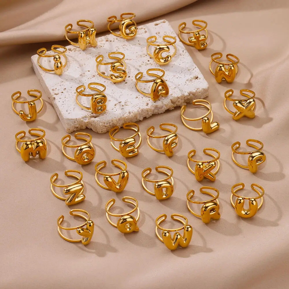 9g Weight 0.03µm-0.05µm Gold Plating Thickness PVD Coated Gold Plating Process Real Gold Plated Plating Material Stone-Free Inlay Material Open Rings Classification 1 Piece Quantity Casual, Daily Occasion 304 Stainless Steel Material Letter Pattern All Seasons Season Unisex Gender Simple Style Style Waterproof Non Tarnish, Plating Craft PVD Coated Real Gold Plated Letter 304 Stainless Steel Simple Style Waterproof Non Tarnish Open Rings 19