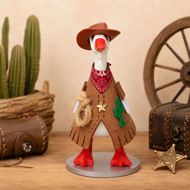 Western Cowboy 7inch White Goose Decoration Set Creative Desktop Ornaments Handmade Fabric Home Gift Desktop Decoration Western Cowboy 7inch White Goose Decoration Set Creative Desktop Ornaments Handmade Fabric Home Gift Desktop Decoration