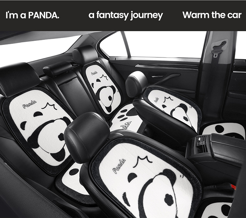 S022 Stuffed Car Cushion Winter Warm Thickened Goddess Cute Cartoon Car Interior Chinese Style Panda