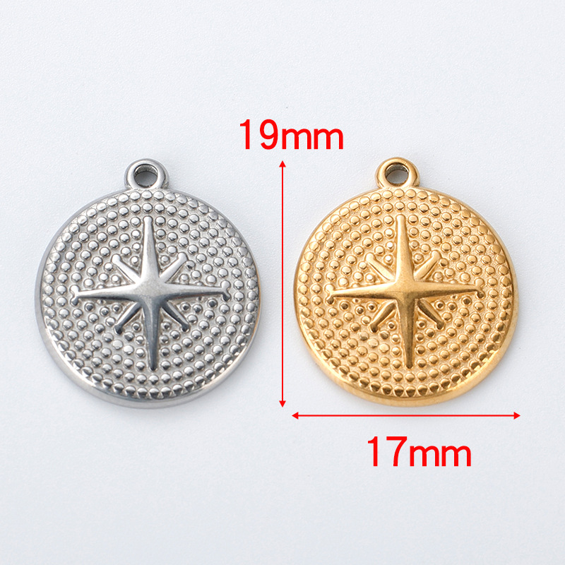 304 Stainless Steel Material 1 Piece 304 Stainless Steel Heart Shape Flower Pendant