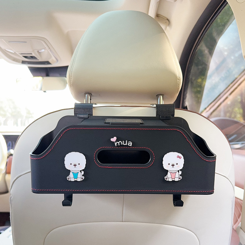 Car storage bag/box – Qìchē Rack Bag - black-teddy-dog-multi-function-seat-back-storage-box