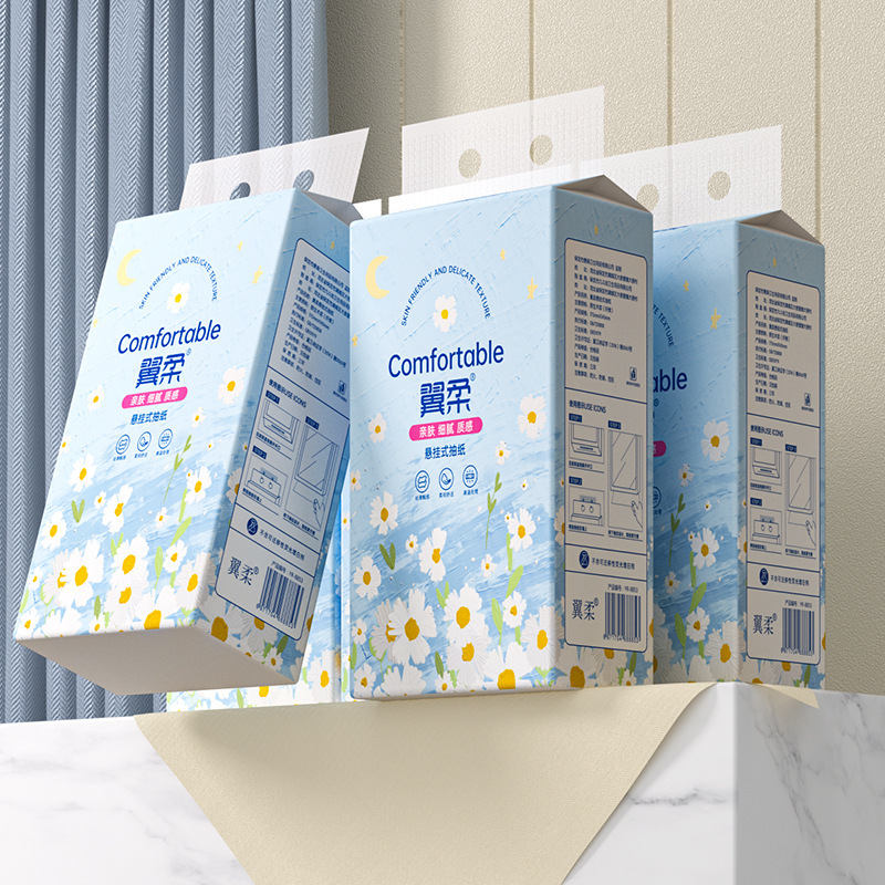 吊り下げティッシュペーパー卸売1大パック、底引き出し式ペーパータオル6パック、濡れた表面のティッシュペーパー|undefined