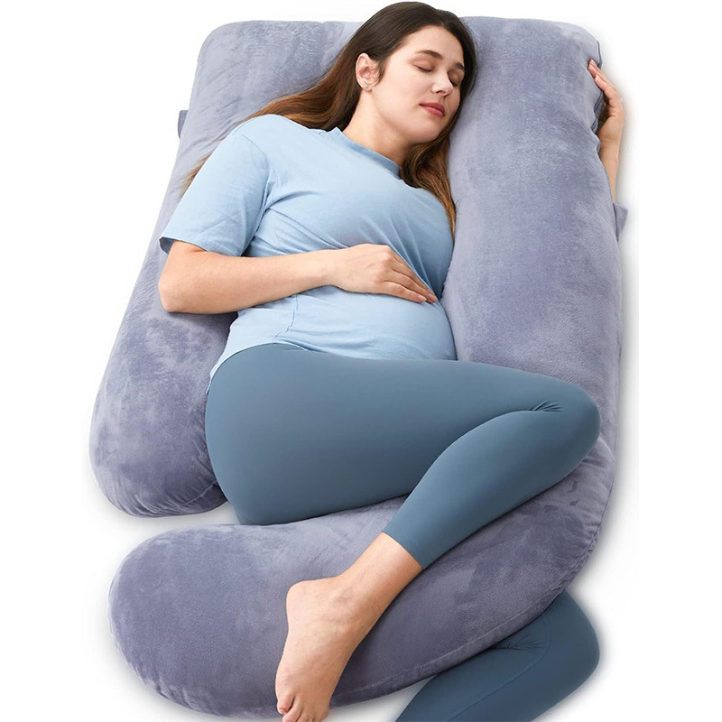 Almohada para mujeres embarazadas, protector de cintura, artefacto para dormir lateral, almohada en forma de U para piernas durante el embarazo, funda de almohada desmontable, explosión transfronteriza de Amazon