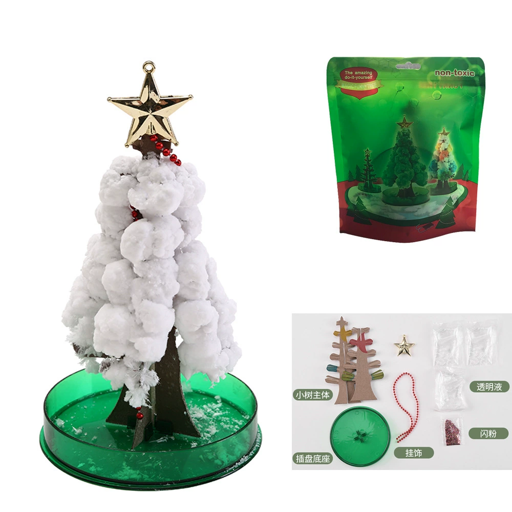 Magic crystallizing Christmas tree, colorful tabletop decor, water‑activated bloom, large size