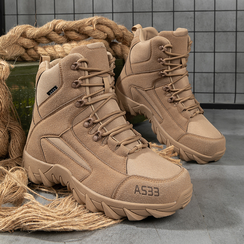 2025 zapatos de senderismo al aire libre de invierno para hombres, botas de combate altas de gran tamaño más botas tácticas de terciopelo, zapatos casuales al aire libre salvajes