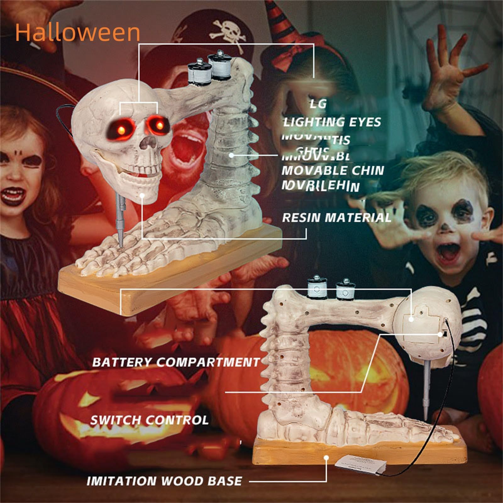 Máquina de coser Skeleton Sewing Máquina de coser Skeleton de Halloween realista decoración de calavera