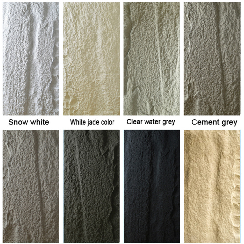 Pared de fondo de piel de piedra de pu piedra de hongo PU piedra de imitación losa de roca losa grande piedra blanda ultrafina travertino piedra cultural ladrillo de pared exterior