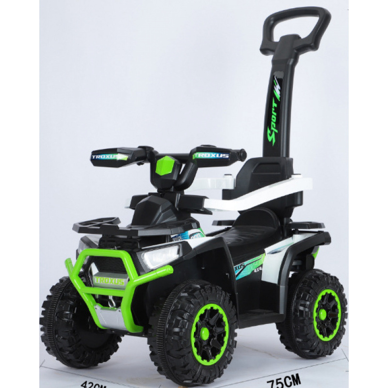 Cuatro ruedas de patineta transfronteriza para niños con música, carro de playa eléctrica, carro de cuatro ruedas de ciclista de carretera