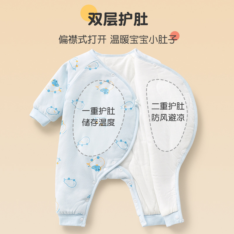 Ropa de bebé recién nacido Primavera, otoño e invierno temprano nacido fino acolchado 0 caliente 3 meses y Shang niño romper traje Bebé Ropa