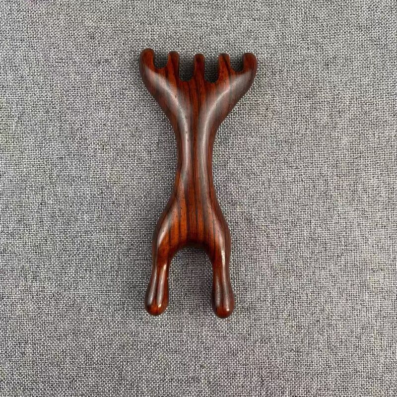 鹿角櫛マッサージ櫛鹿角熊手小蛙鼻掛器金糸緑檀木櫛鹿角櫛マッサージ器|undefined