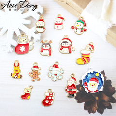 聖誕節系列F2合金滴油DIY飾品配件聖誕襪企鵝雪人姜人老人帽掛件