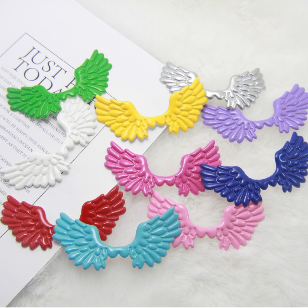 多巴胺亮面皮革天使翅膀DIY饰品配件头饰发夹蛋糕烘培插件服装辅