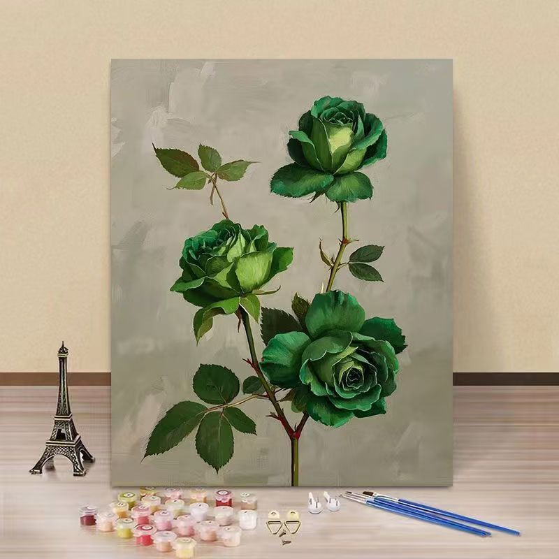 デジタル油絵 diy バラ手描き油絵癒しの花装飾絵画誕生日ギフト|undefined