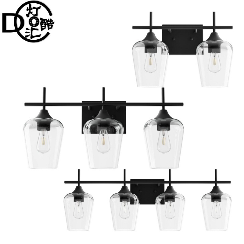 Amazon Cross-border American Retro Industrial Style Wine Glass Iron Wall Lamp Bathroom Dressing Table Mirror Cabinet Mirror Headlight