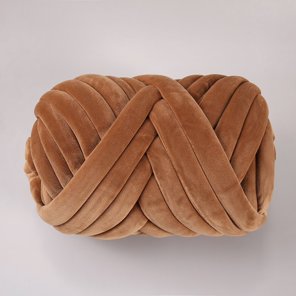 Terciopelo ultra grueso islandés hilo de lana relleno de algodón grueso tejido a mano DIY almohada bolsa línea de choque bebé