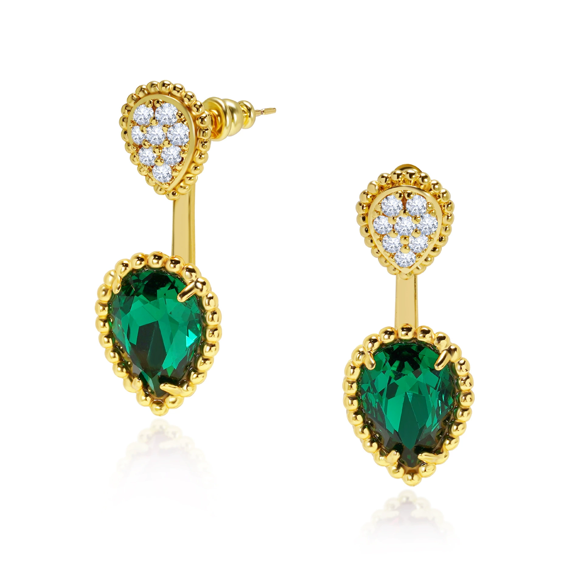 Multicoloured crystal earings drop-shaped, earrings, diamond encrusted