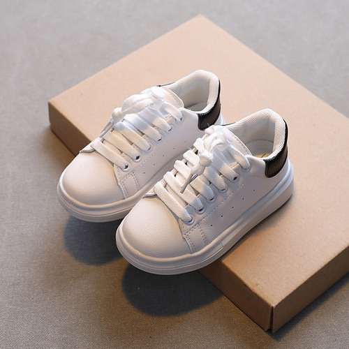Children's McQueen white shoes  spring new breathable low-cut sneakers 1-16 years old student shoes boys sports shoes