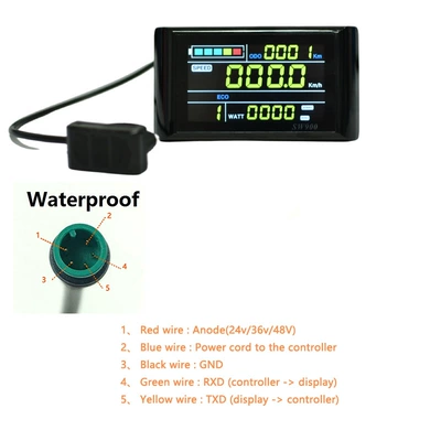 24V36V48V60V72Vsw900 Color Screen Electric Bicycle Scooter Lithium Battery USB Lcd Display (Other vehicle instruments) - waterproof-cable