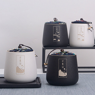 Tea storage tank ceramic tea tank sealed small and medium storage tank gift box packaging logo gift wholesale