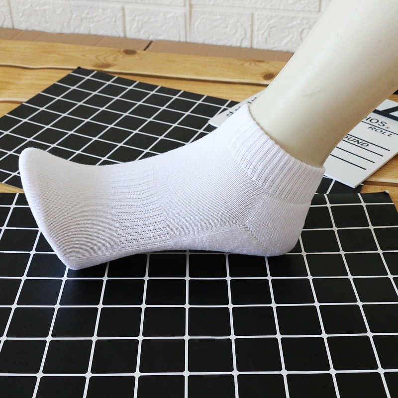 Ganods Towel Bottom Thickened Sports Socks Casual Men's Boat Socks Loop Short Socks Badminton Socks Solid Color Men's Socks