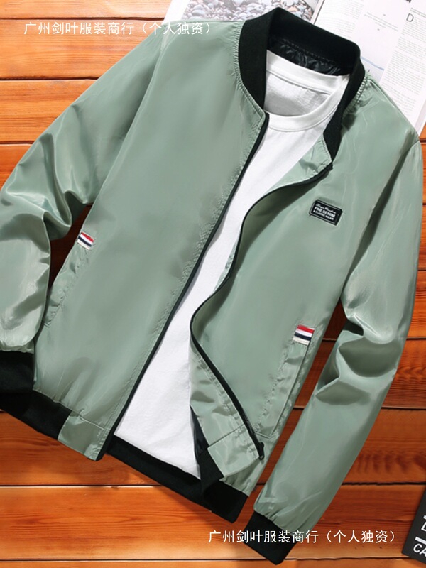 Men's Casual Jacket 2025 Spring and Autumn New Stand Collar Trendy Baseball Short Trench Coat Men's Clothing