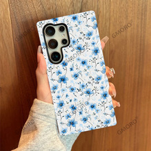 蓝色花朵适用三星S25/S24/S23U菲林手机壳新款艺术防摔保护套女生