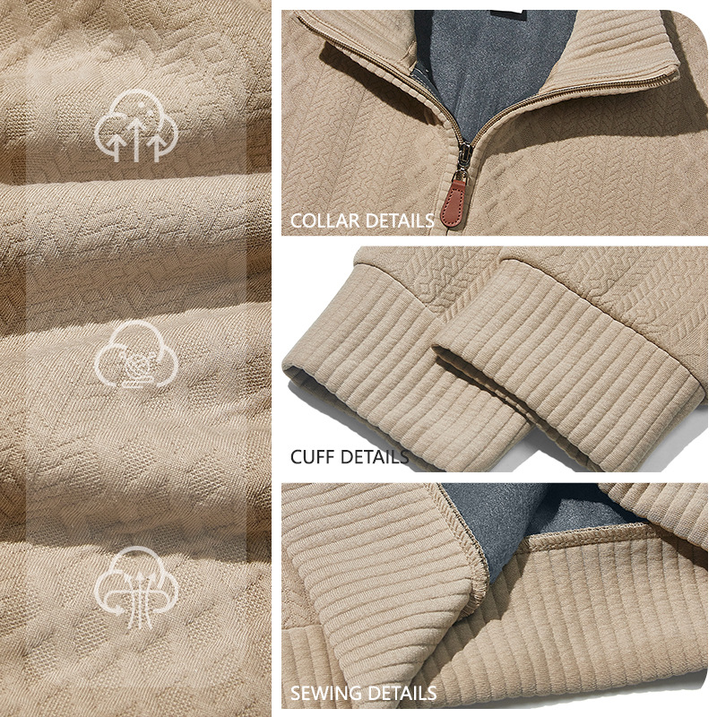Nuevo transfronterizo Europa y América Amazon otoño y invierno hombre Jacquard casual manga larga cuello pequeño cuadrado engrosado suéter deportivo