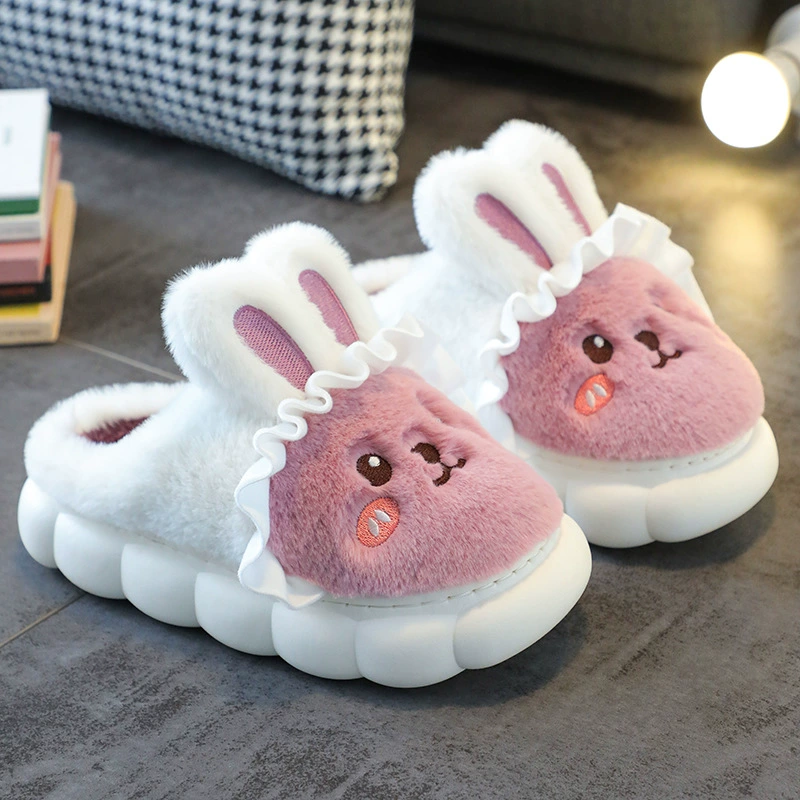 Winter cartoon slippers platform, non-slip footwear indoor, keep warm shoes