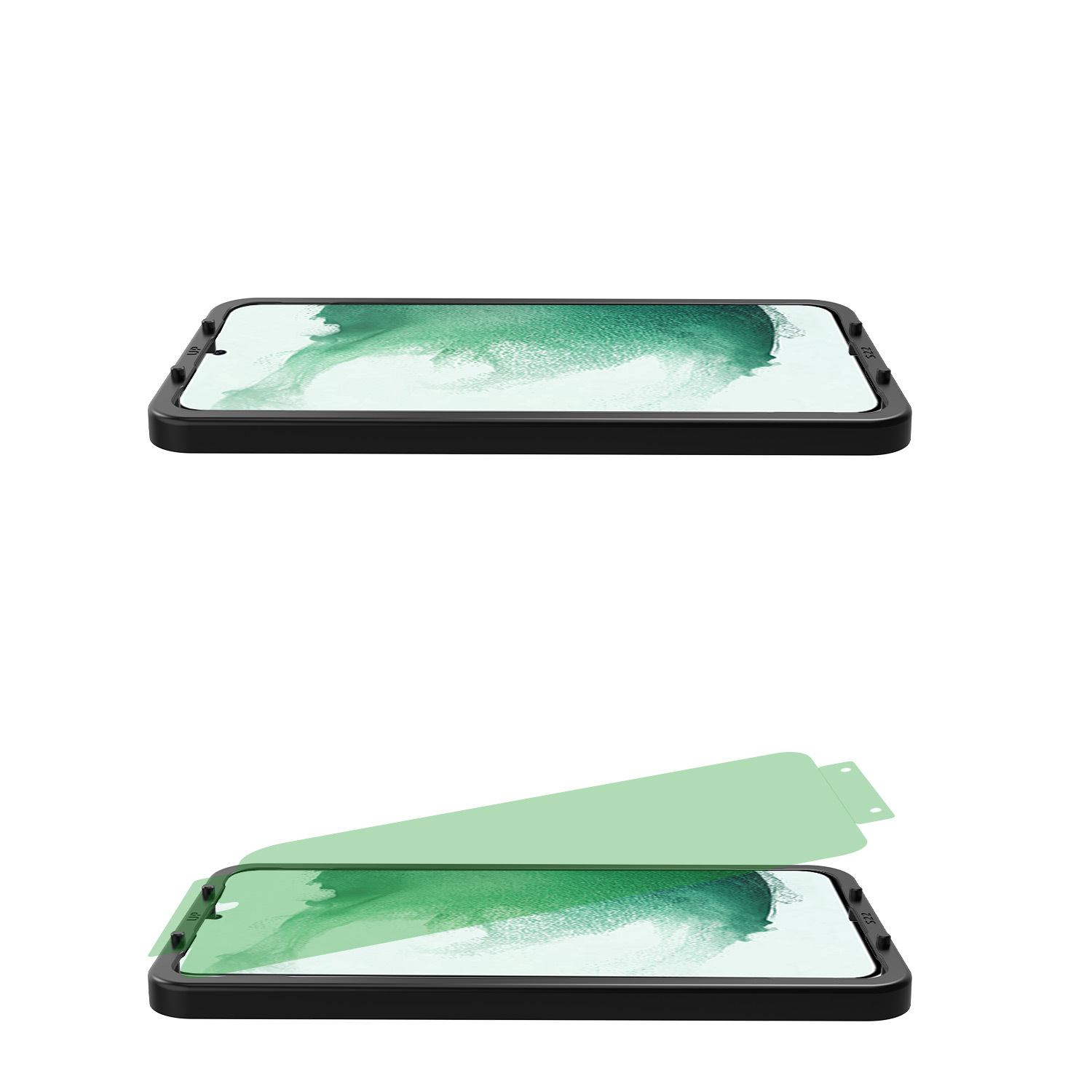 Aplicable a Samsung 23 + / 22 + / 21 película cerámica adhesiva anti-peep, película de pantalla curva de alta definición anti-huellas dactilares, caja de adhesión de segundo simple