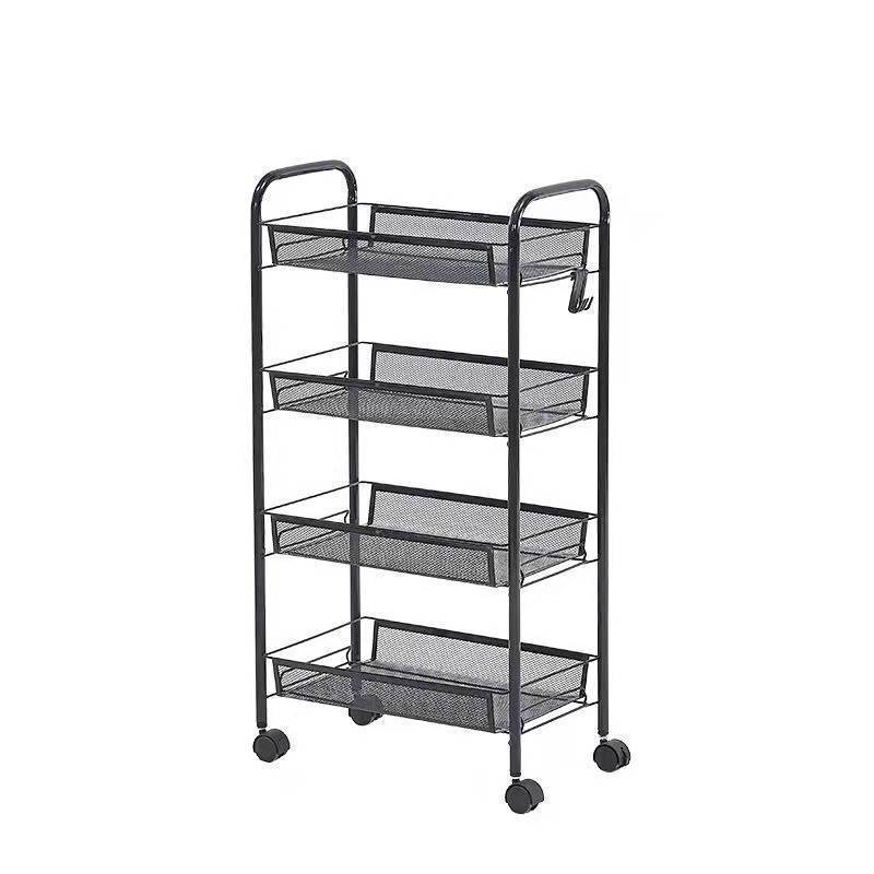Mayorista estante con ruedas piso multicapa carro móvil estante de almacenamiento dormitorio cocina snack rack canasta de verduras