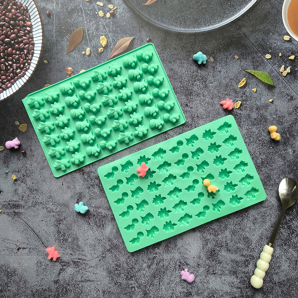 48 incluso pequeño dinosaurio 132 molde de silicona de caramelo DIY caramelo chocolate galleta pastel decoración plug-in