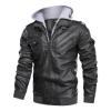 Neue 2907 trendige lässige Motorrad-Lederjacke mit abnehmbarem Hut für Herren_voghion.com