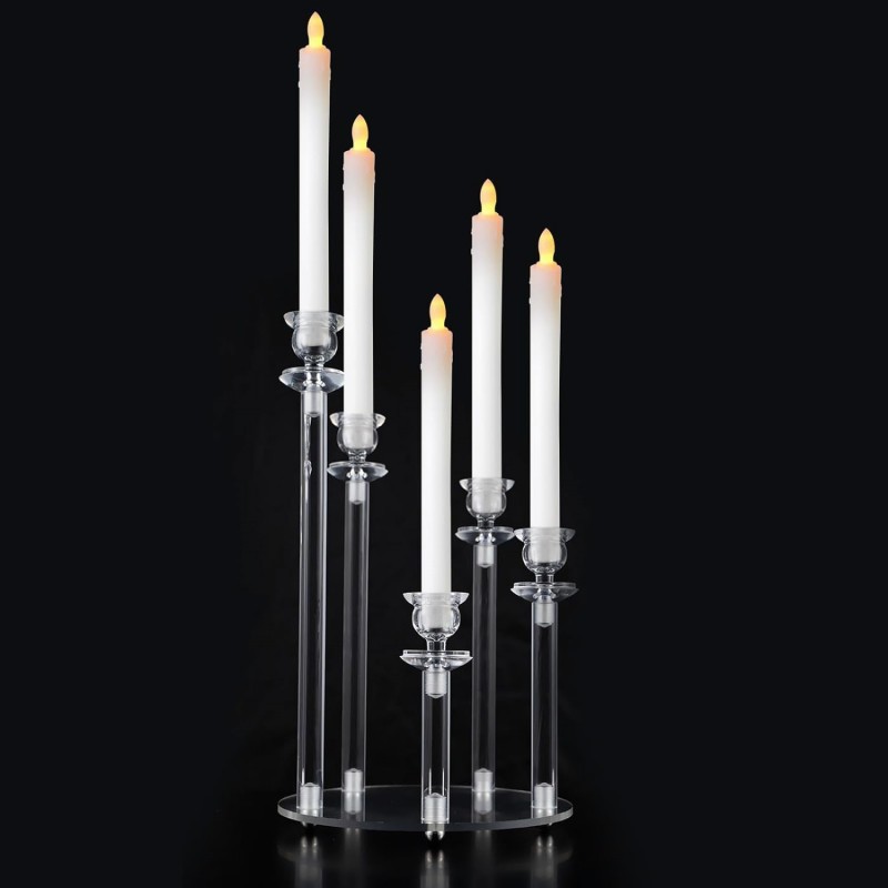 Candelaria transfronteriza de cinco cabezas para el comercio electrónico para el nuevo hotel de boda acrílico restaurante occidental fiesta de cumpleaños candelabros en el hogar