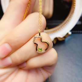 现货批发天然沙弗莱吊坠S925银镶嵌主石3*3mm轻奢高级感首饰