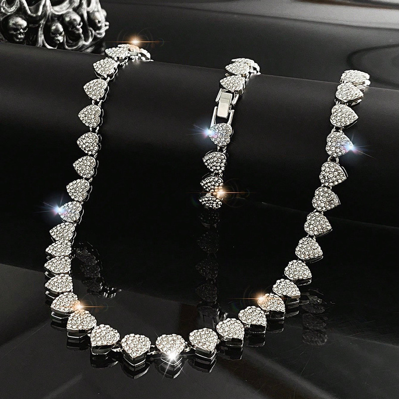 Cross-Border Hot-Selling Fashionable and Exquisite Cuban Chain Love Necklace Women's Jewelry