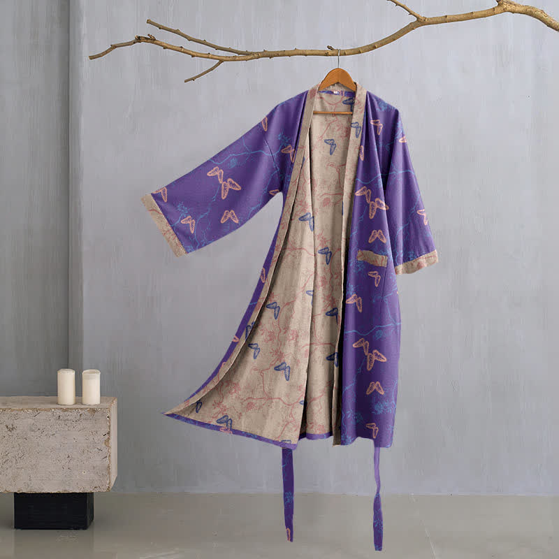 Algodón de doble capa de hilo pijamas ropa para el hogar bata de baño gasa suave agradable a la piel pareja Camisón de algodón Ropa para el hogar de las mujeres