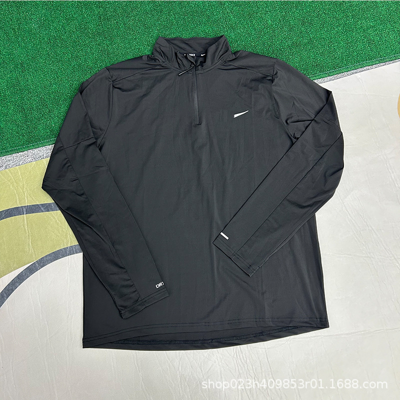 2025 nuevo entrenamiento de entrenamiento de fitness de manga larga de invierno de invierno transpirable de entrenamiento de manga larga de semi-cremallera