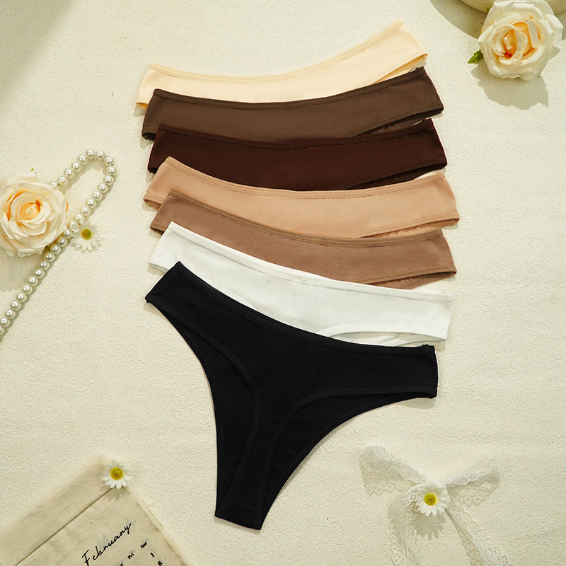 Europa y América peinados algodón thongs mujeres bikini sexy sin marcas cómodas calzoncillos de algodón transpirables mujeres al por mayor comercio exterior image 5