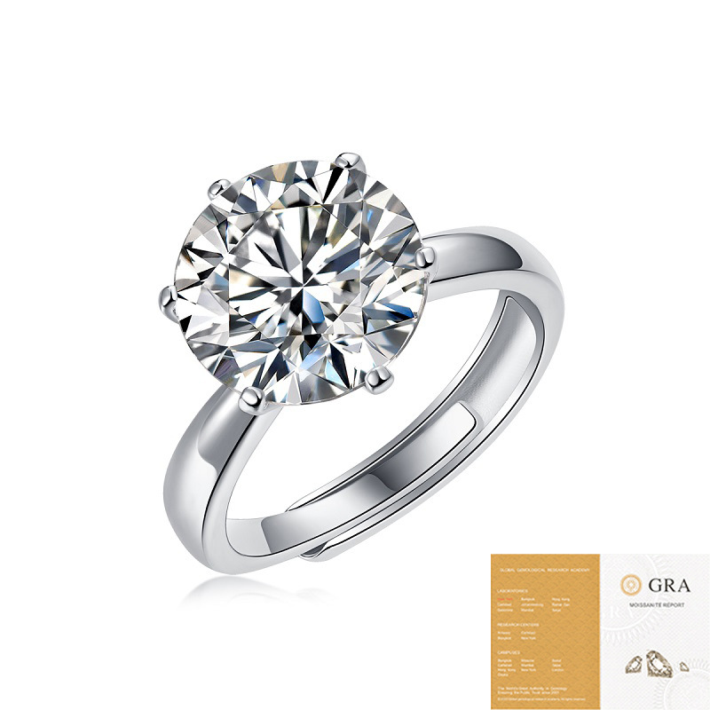 Six-prong ring 5ct/11.0mm (including gra certificate)