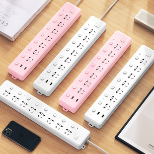 Socket panel multi-hole independent switch multi-function board separate control plug-in row household large spacing row plug-in board