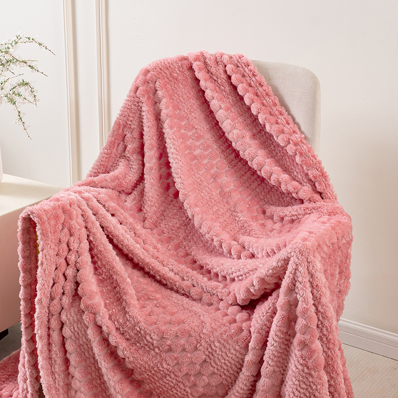 Transfronterizos Bebei lana dorada flanela Jacquard mantas de oficina siesta mantas de aire acondicionado mantas mantas de piña mantas