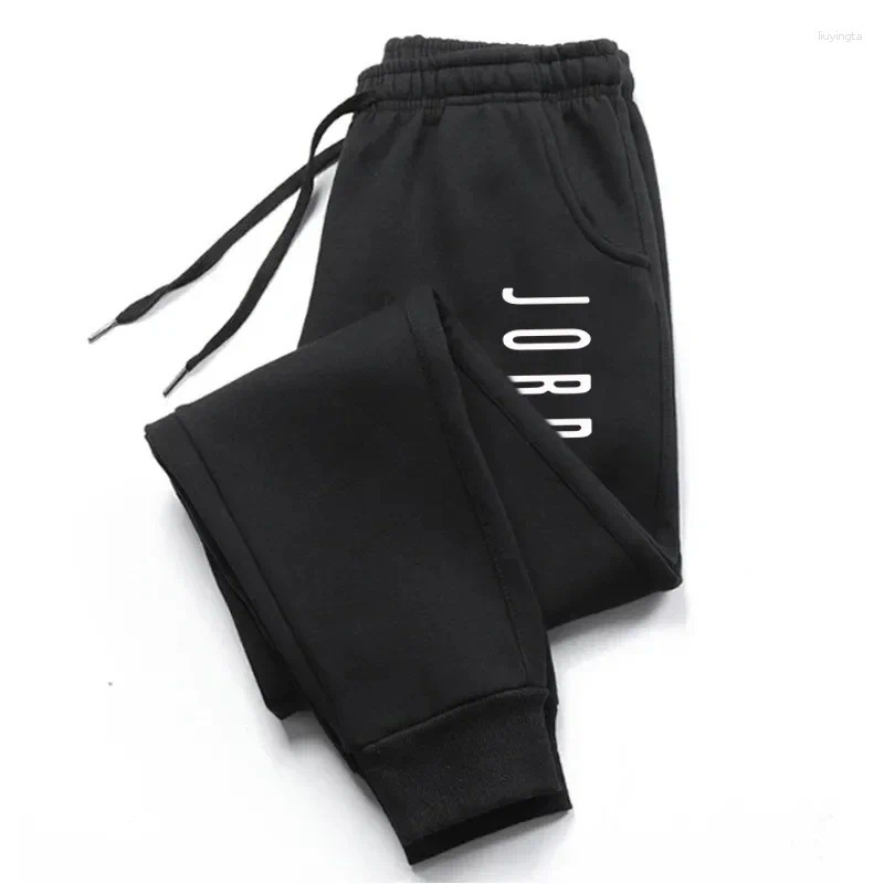 2024 Cross-border Hot Selling Men's Fleece Sweat Pants for Autumn and Winter Casual Sports Leggings Letter Printed Trousers for Men
