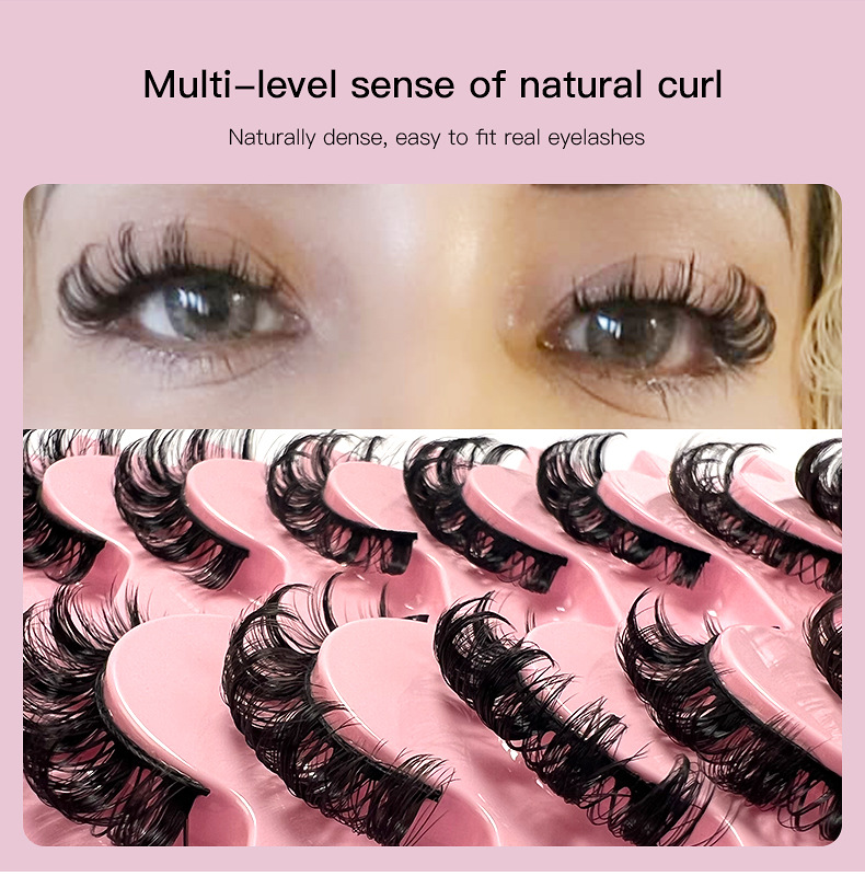 20g Weight False Eyelashes Makeup Tools Types 10 Pairs Quantity Imitation Mink Material Geometric Pattern Fashion Style Fashion Geometric Imitation Mink False Eyelashes 10 Pairs 2