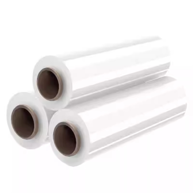 PE estirado película de enrollamiento película de embalaje película de plástico transparente gran rollo de película de retención industrial película protectora película envolvente caja completa