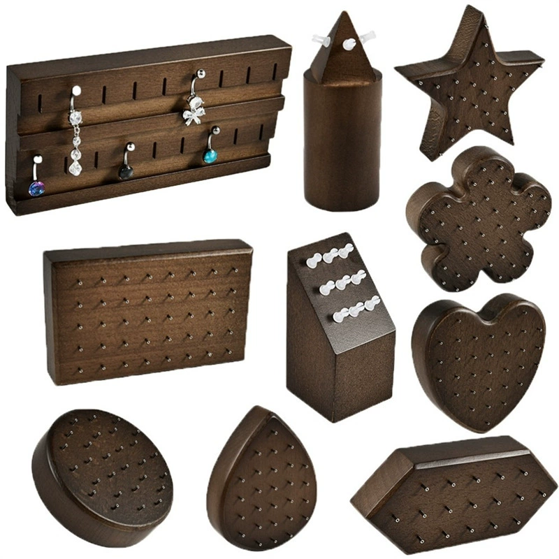 Деревянная подставка для сережек специальной формы с несколькими отверстиями для хранения, деревянная рамка, реквизит для фотографий, креативные настольные украшения