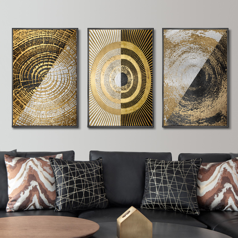 Modern American Style Light Luxury Hanging Painting Home Entrance Decorative Painting High-grade Sense Gold Foil Abstract Hanging Painting Away Mural Wall