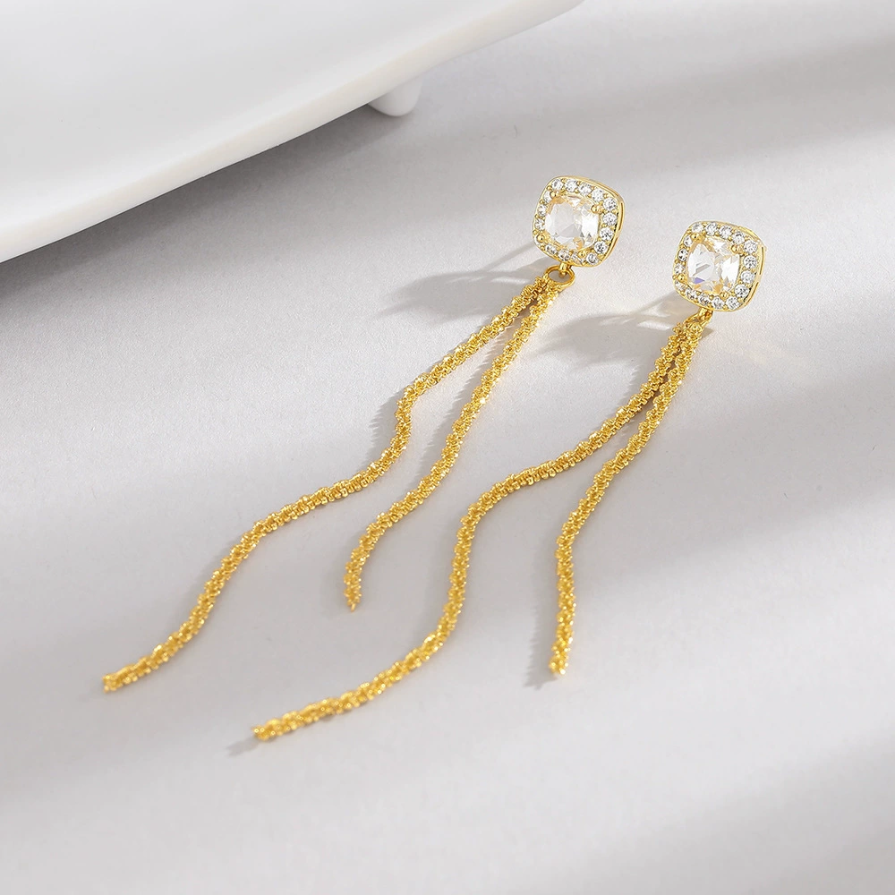 Chain with tassels, earrings, European style